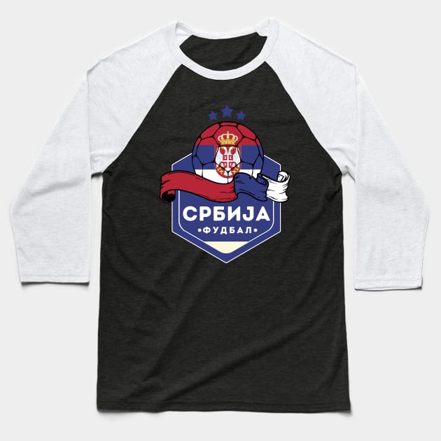 Serbia World Cup Baseball T-Shirt by footballomatic